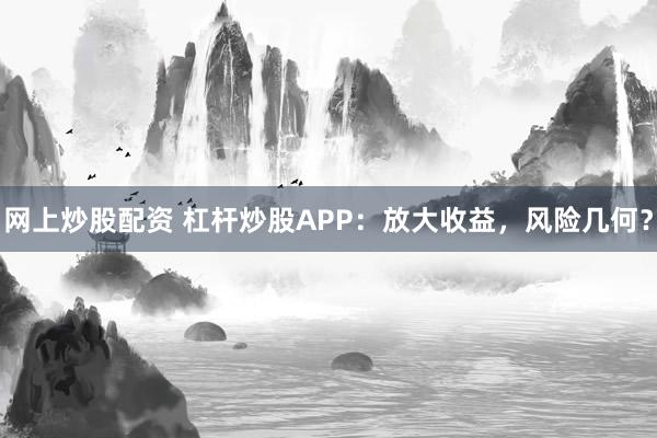 网上炒股配资 杠杆炒股APP：放大收益，风险几何？