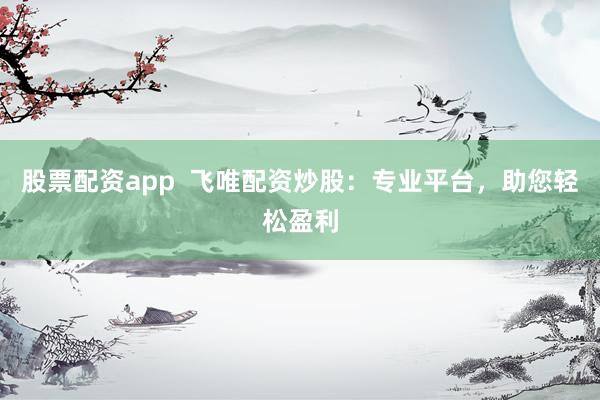 股票配资app  飞唯配资炒股：专业平台，助您轻松盈利