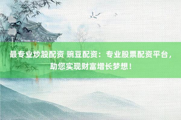 最专业炒股配资 豌豆配资：专业股票配资平台，助您实现财富增长梦想！
