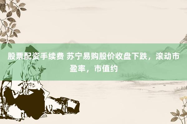 股票配资手续费 苏宁易购股价收盘下跌，滚动市盈率，市值约
