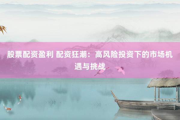 股票配资盈利 配资狂潮：高风险投资下的市场机遇与挑战