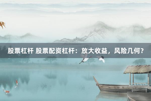 股票杠杆 股票配资杠杆：放大收益，风险几何？