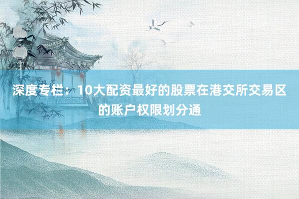 深度专栏：10大配资最好的股票在港交所交易区的账户权限划分通
